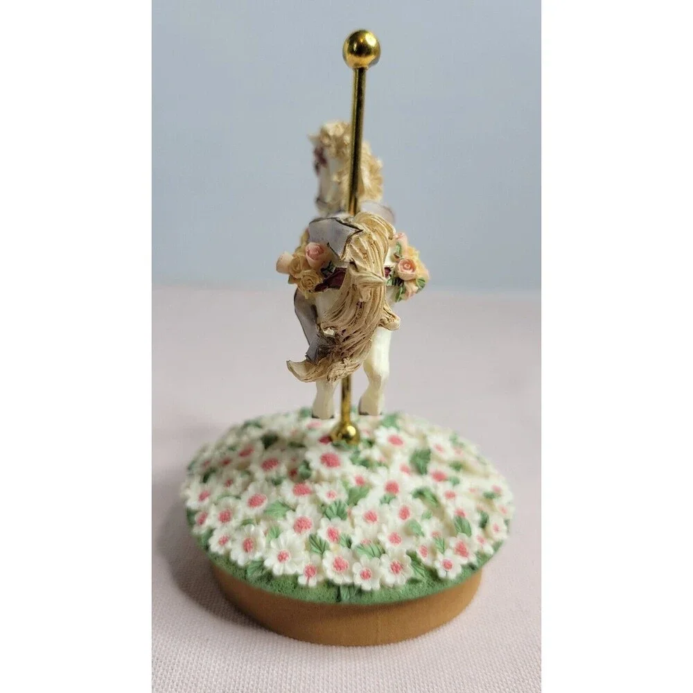 Carousel Horse with Flowers Our America Candle Jar Topper Summertime Fun Memory!